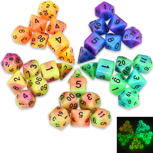 Juego De Dados Dnd Brillan En La Oscuridad Calabozos Y Drago