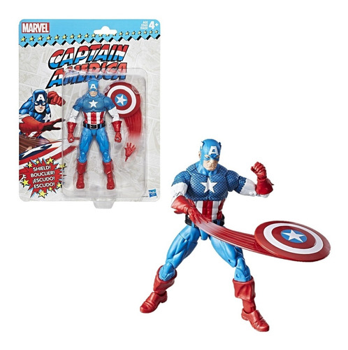 Capitán América Figura Marvel Legends Vintage Style Hasbro