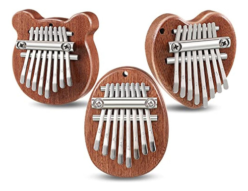 Paquete De 3 Mini Piano De Pulgar Con 8 Teclas,