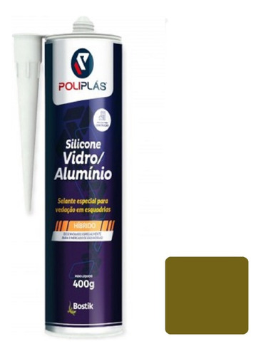 Selante Adesivo Silicone Alumínio Vidro Esquadria Bronze