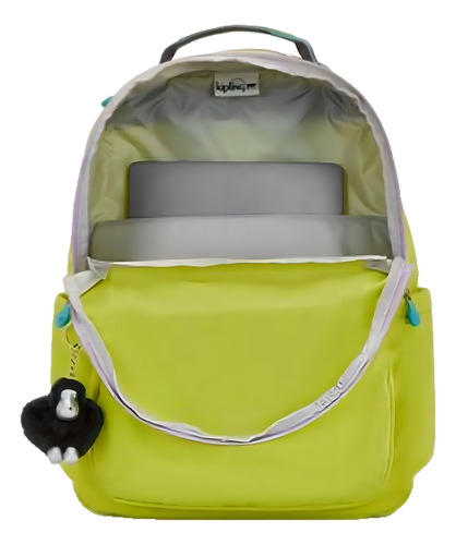 Mochila Kipling Seoul Seoul Color Verde Lima Diseño Lisa 27l