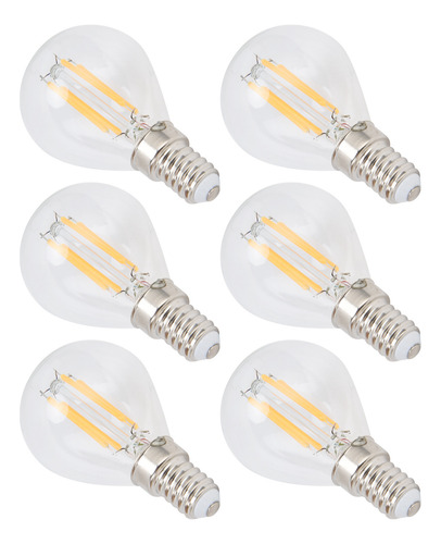 6 Bombillas Led Vintage Regulables, 6 W, Base E14 Cálida