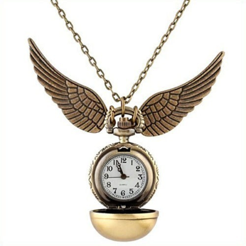 Imagen 4 de 5 de Collar + Reloj Cadena Quidditch Ball Bronce Harry Potter
