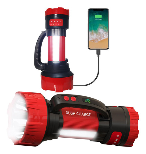 Rush Charge Linterna De Camping De 6000 Lm Y Banco De Energi