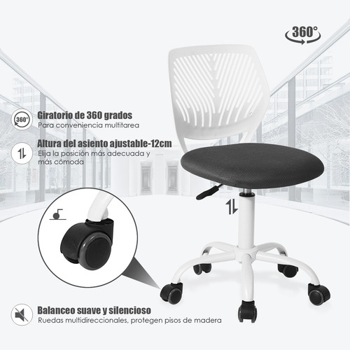 Homemake Furniture Silla De Escritorio Carnation Gris
