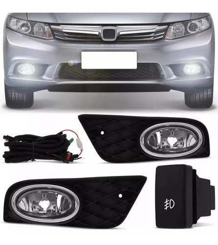 Imagem 1 de 3 de Kit Farol De Milha Honda New Civic 2012 A 2014 Full