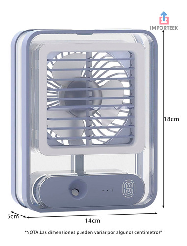 20pz Ventilador Humidificador Lampara Led Escritorio Recarga