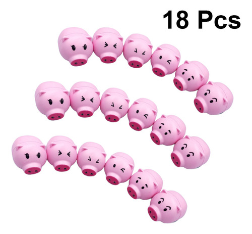 18pcs Cartoon Pig Shaped Inertia Toy Six Animal Back Car Veh