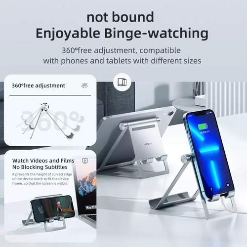 Suporte De Mesa Metal P/ Smartphones & Tablet Da Rock