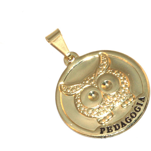 Broche Botton Pedagogia Professora Folheado Ouro 18k