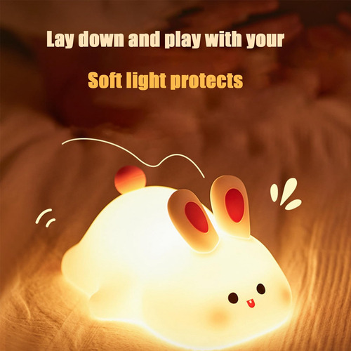 Lámpara Led Portátil Recargable Con Forma De Conejo Face Ra