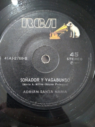 Vinilo Single De Adrian Santa Maria Soñador Y Vagabu( L L145