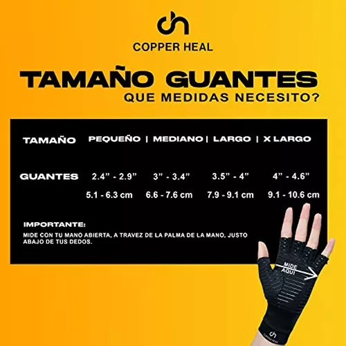 COPPER HEAL - Guantes de compresión para la artritis, un solo par (no 2  pares), guantes de dedos abiertos, para artritis reumatoide, túnel  carpiano