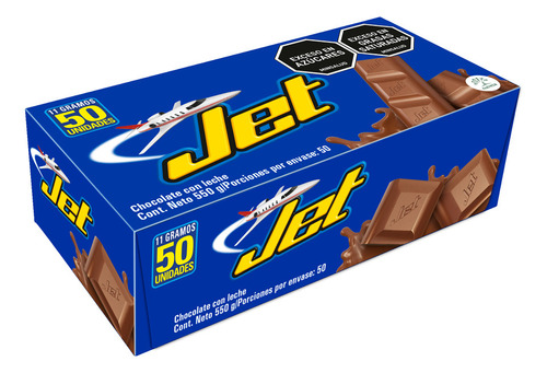 Chocolatina Jet Leche Plegadiza X 50 Un - Kg A $555