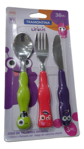 Set Cubiertos Baby Tramontina 3 Piezas Acero Inoxidable