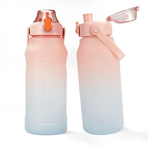 Wonzon 64oz Botellas Motivacionales De Agua Grande Jy21x