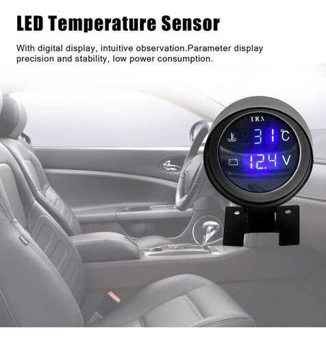 Voltímetro + Marcador De Temperatura Automotriz Universal