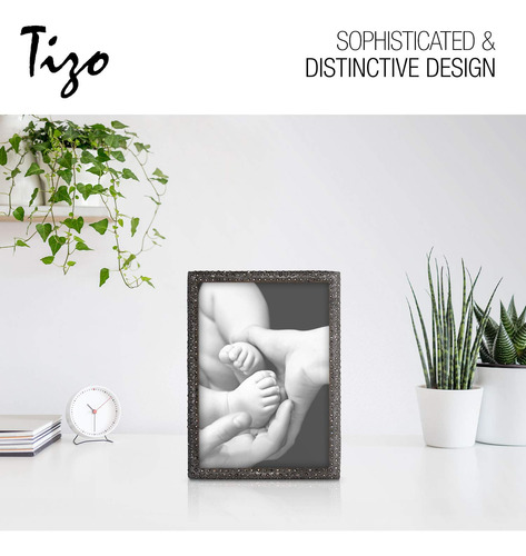 Porta-retratos Tizo Design Jeweled Metal Com Cristal 5x7 Dou