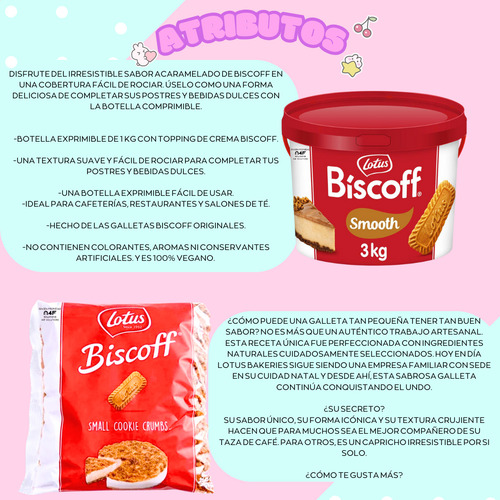 Kit Lotus Crema Untable Smooth3kg Galleta Molida Crumble750g