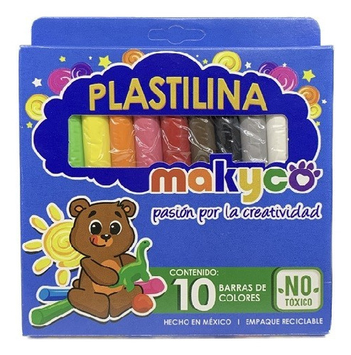 Plastilina Makyco 10 Barras De Colores
