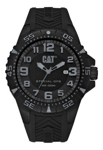 Reloj Cat Special Ops Deportivo Sumergible 100m Color de la malla Negro/Negro-Gris Color del bisel Negro Color del fondo Negro