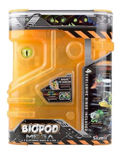 Biopod Mega Pack 4 Dinossauros Ediçao Batalha Fun F0093-5 Cor Amarelo