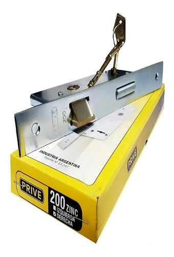 Cerradura para puerta abatible Prive 200 color plateado acabado zincado