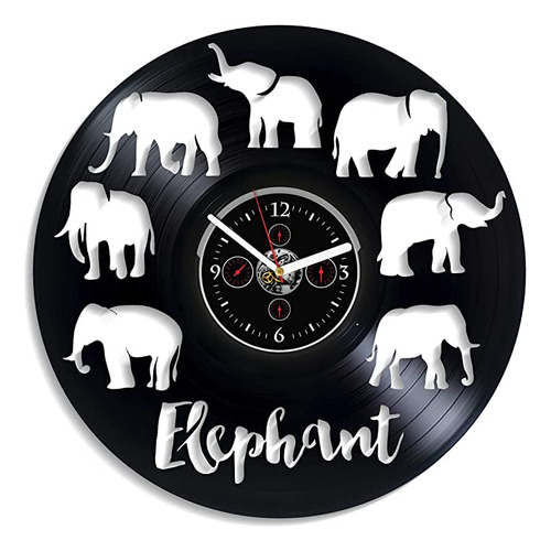 Handmadecorp - Reloj De Pared Con Diseño De Elefante, 12.0.