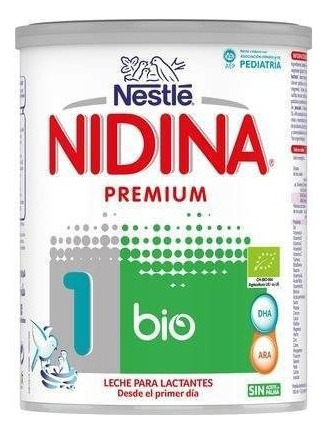 Leche de fórmula en polvo Nestlé Nidina Bio 1 en lata de 1 de 800g - 0 a 6 meses