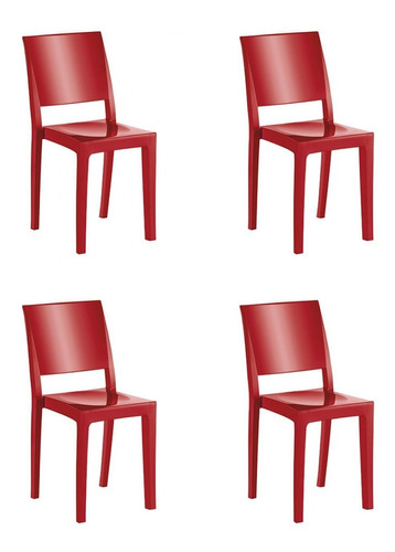 Cadeira de jantar Kappesberg Hydra Plus, estrutura de cor  vermelho, 4 unidades