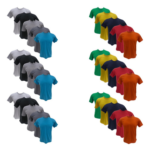 Kit 30 Camiseta Masculina Atacado Básica Leve Resistente