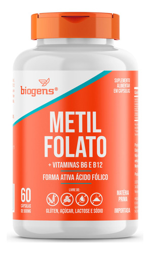 Metilfolato L Metil Folato Ácido Fólico Ativo 60cáps Biogens