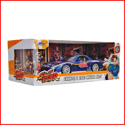 Jada Street Fighter Chun-li - 1993 Mazda Rx-7 1:24