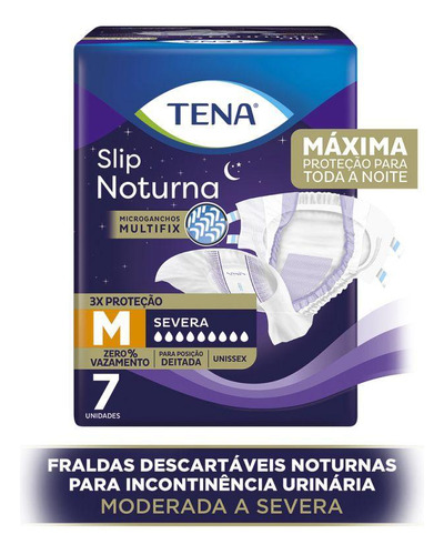 Fralda Tena Slip Noturna M C/7 - Proteção Máxima