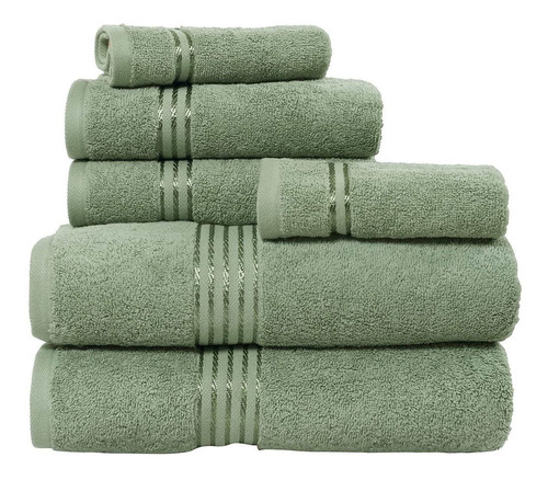 Juego De Toallas Hotel Towel Set, Green, 6 Piece