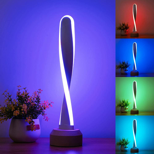 Lámpara De Mesa/lámpara De Mesa Rgb De Madera Moderna Con 7