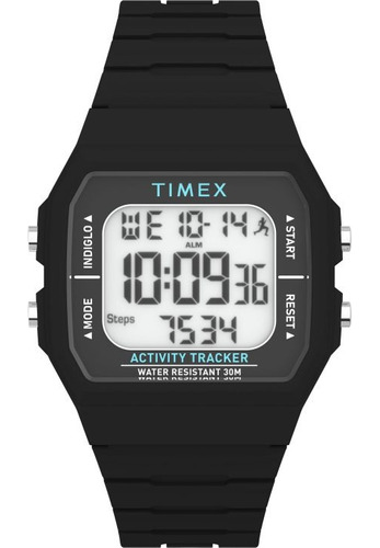 Reloj Timex Timex Activity & Step Tracker Black - Tw5m55600 Color de la malla Negro Color del bisel Negro Color del fondo Gris