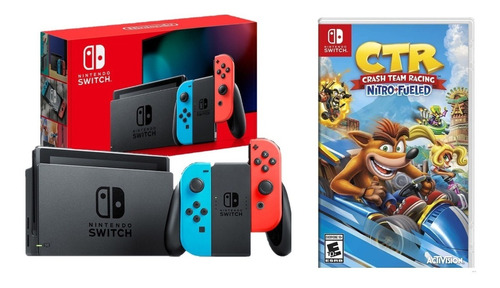 Nintendo Switch 2019 Bateria Extendida + Crash Carrera.