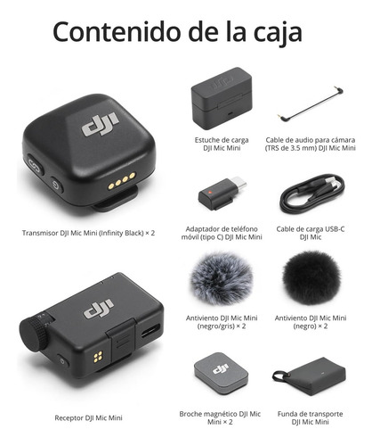 Dji Mic Mini (2 Tx + 1 Rx + Estuche De Carga) Inalámbrico