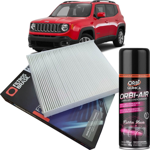 Filtro Ar Condicionado Cabine + Higienizador - Jeep Renegade