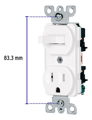 Interruptor De Palanca Con Contacto, Standard, Blanco