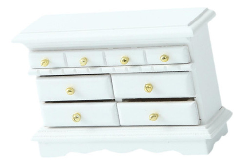 1:12 Casa De Muñecas Gabinete De Tv Muebles Fuezes Blanco