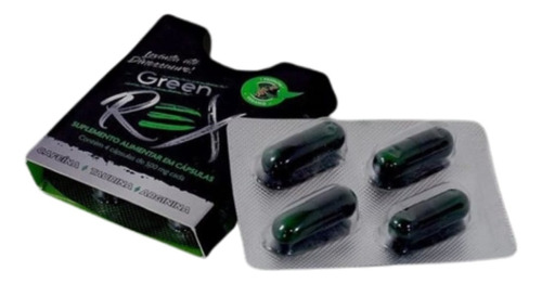 Green Rex Energético Em Cáps Cafeína Taurina Arginina 4 Caps Sabor Without Flavor