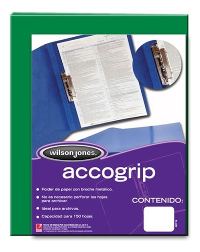 Pack 4 Folder Carpeta Accogrip Carta Verde Osbcuro C/palanca