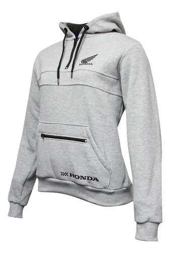 Buzo gris Honda original hoodie wing lady Tuamoto