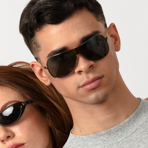 Anteojos De Sol Channing Lentes Sol Mujer Hombre Marco Varilla Marrón Degradé Diseño Packaging Fos