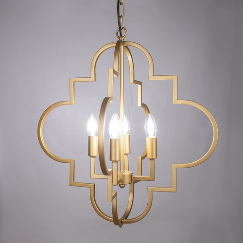 Wellmet Orb Chandelier Lighting Gold 4-light, Candle Style G