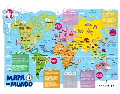 Quebra-Cabeça - 100 Peças - Madeira - Barbie - Mapa Mundi Travel - Xalingo