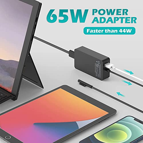 Cargador De Portatil Para Surface Pro De 65 W Color Negro