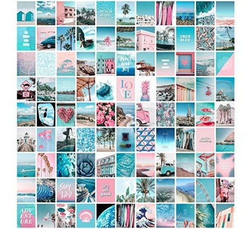 Pósteres - Blue Aesthetic Wall Collage Kit, 100 Set 4x6 Inch